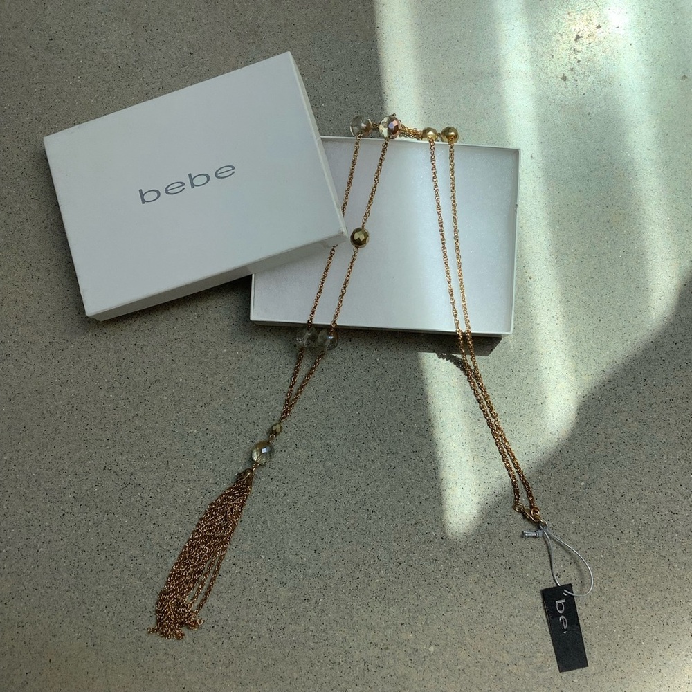 Bebe Bead and Tassel Necklace
